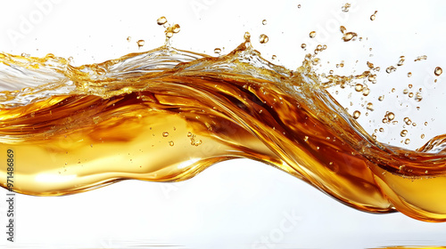 A dynamic splash of golden liquid creating fluid motion and texture.