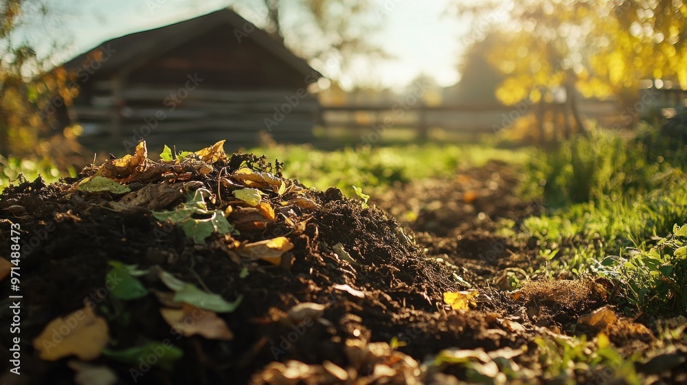 Close-up of Fall Leaves and Soil in a Garden Close-up of Fall Leaves and Soil in a Garden