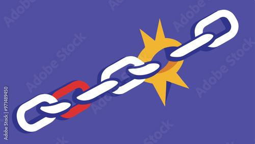 broken chain as vector illustration.