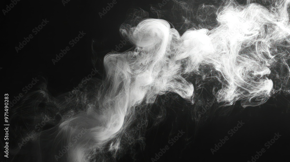 Abstract White Smoke on Black Background Abstract White Smoke on Black Background
