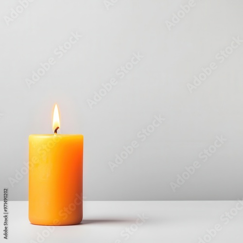 Wallpaper Mural A enchanted candle, magical light source, soft glow, orange, isolated on white background Torontodigital.ca