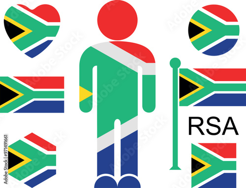 Republic of South Africa logo. Flag Republic of South Africa photo