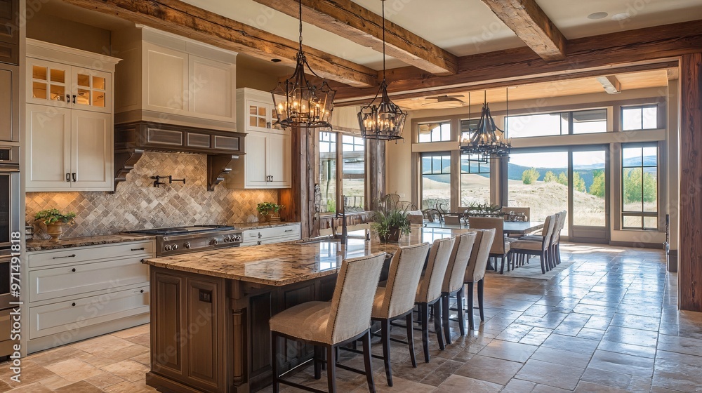 Modern Kitchen with Rustic Touches and a View Modern Kitchen with Rustic Touches and a View