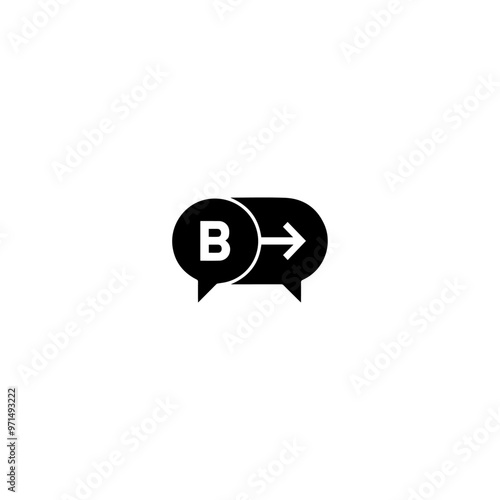 B message icon, icon, vector, symbol, button, business, sign, illustration, internet, web, design, bubble, communication, speech, set, icons, text, talk, message, computer, label, buttons, chat, conce