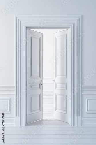 Wallpaper Mural White Door in White Room Torontodigital.ca