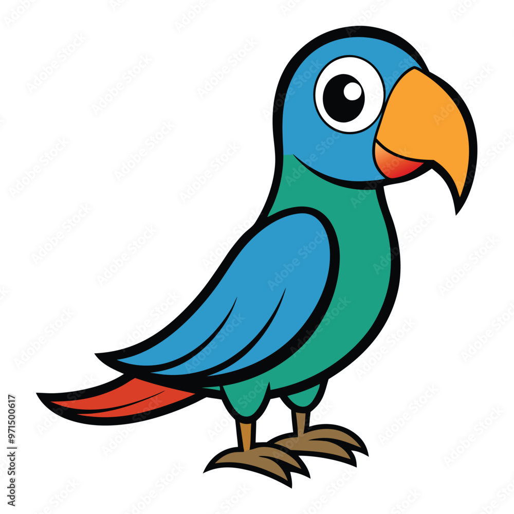Parrot Cartoon Vector Image png illustration on white background , Vector Design Parrot Cartoon Vector Image png illustration on white background , Vector Design