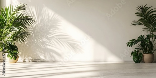 White Room with Potted Plants