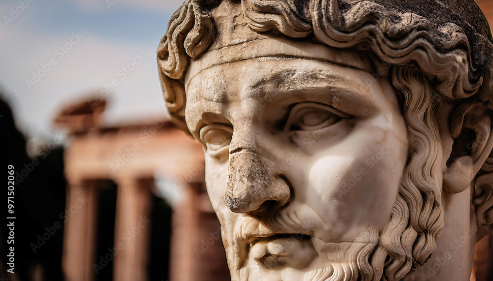 Close-up of an Ancient Roman Statue’s Face Close-up of an Ancient Roman Statue’s Face