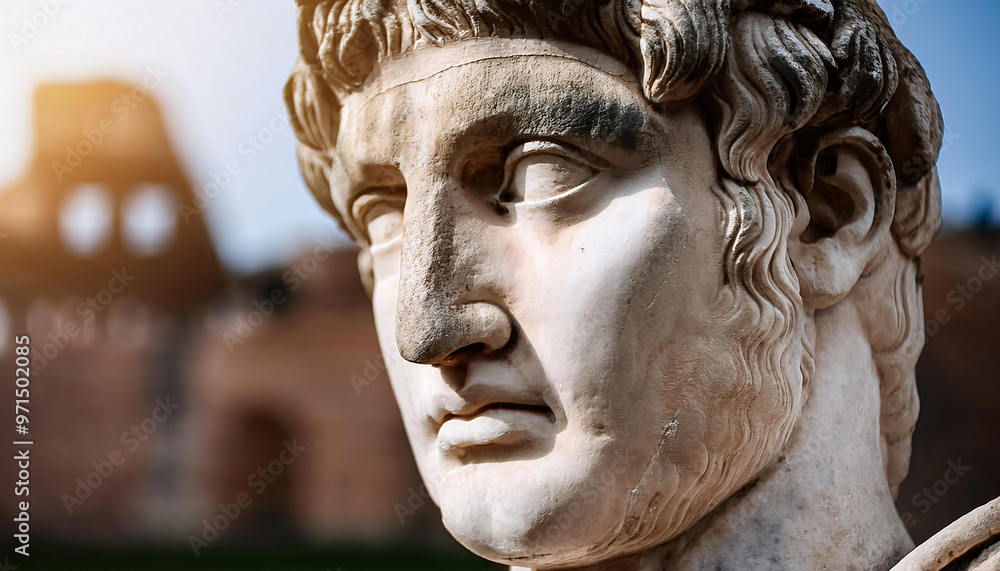 Close-up of an Ancient Roman Statue’s Face Close-up of an Ancient Roman Statue’s Face
