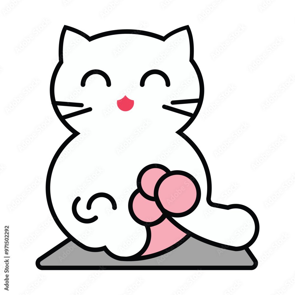 A cute vector art cat logo design 2 A cute vector art cat logo design 2