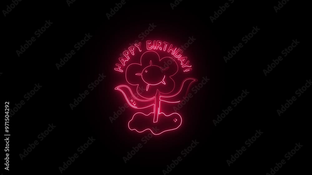 Neon Flower sticker on dark background. Glowing animated Flower symbol. Digital Flower sticker visual.
Neon Flower sticker on dark background. Glowing animated Flower symbol. Digital Flower sticker visual.