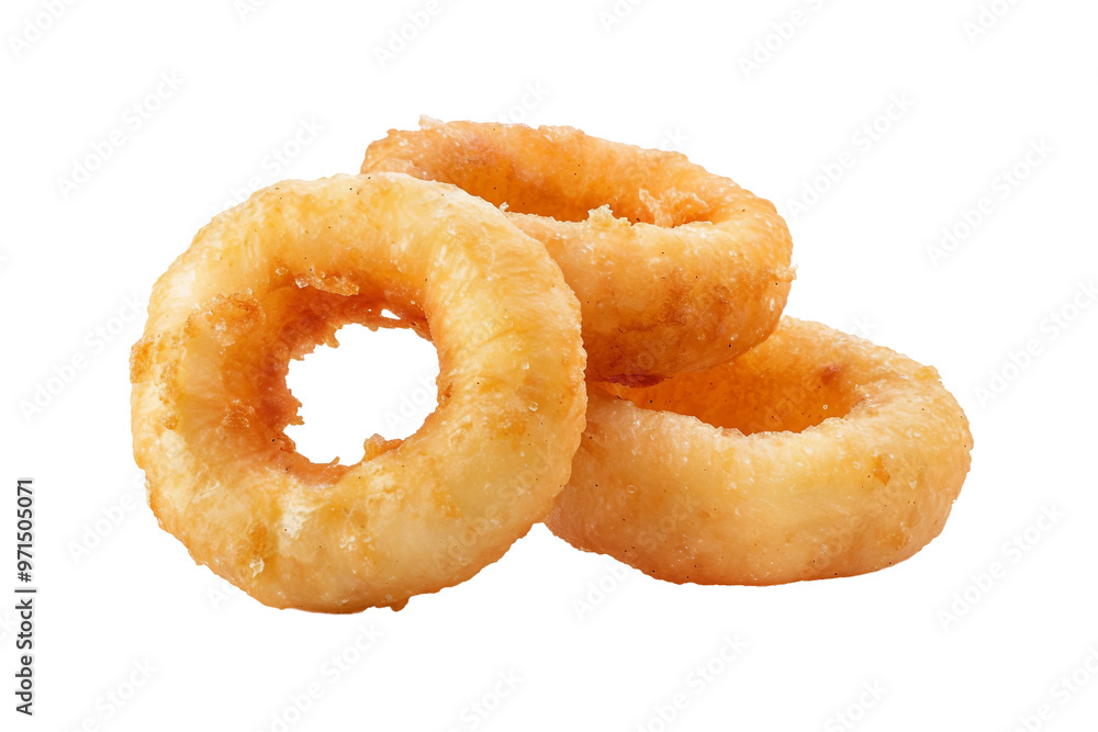 Classic onion rings with a well-seasoned batter and satisfying crunch isolated on transparent background Classic onion rings with a well-seasoned batter and satisfying crunch isolated on transparent background
