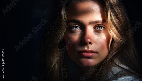 Hyper-Realistic Portrait with Dramatic Lighting and Textures