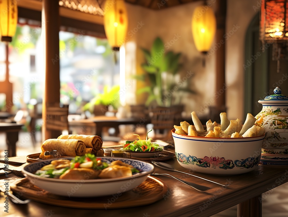 Fototapeta premium image of traditional Vietnamese dishes