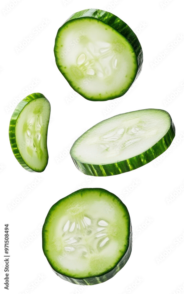 PNG Cucumber slices vegetable floating sliced. PNG Cucumber slices vegetable floating sliced.