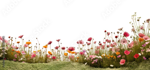 Fototapeta Naklejka Na Ścianę i Meble -  PNG Colorful wildflowers against white background
