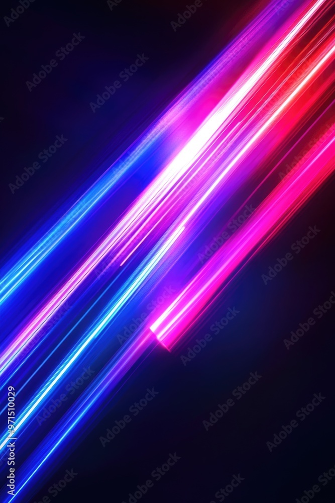 Fototapeta premium Neon Lines on Black Background