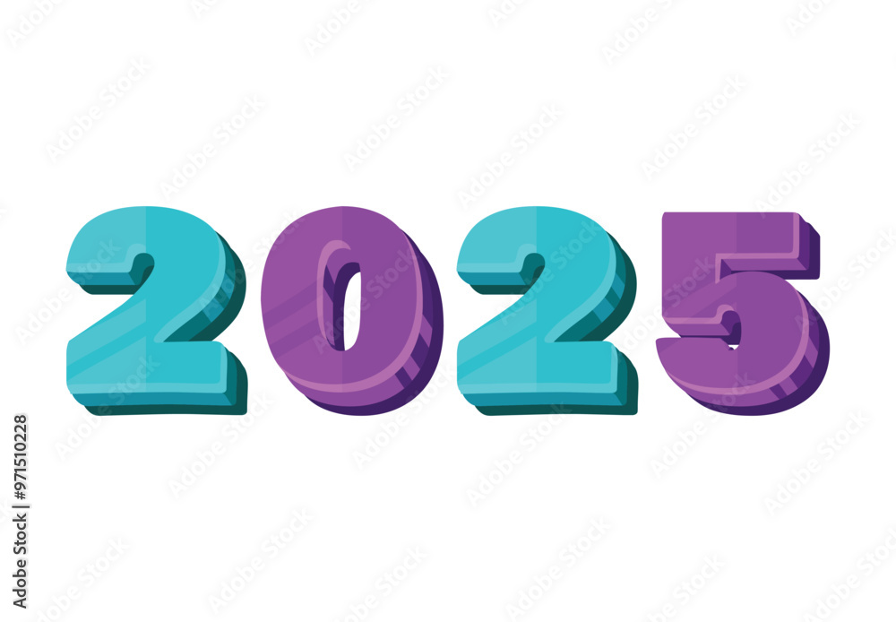 Happy New Year 2025 Purple And Blue 3D Art Design Abstract Illustration Vector Happy New Year 2025 Purple And Blue 3D Art Design Abstract Illustration Vector