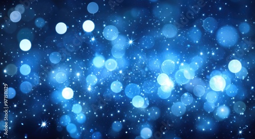 Glowing Blue Bokeh Background with Soft Effect and Modern Design