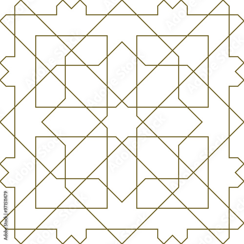 Seamless arabic geometric ornament based on traditional arabic art.  photo