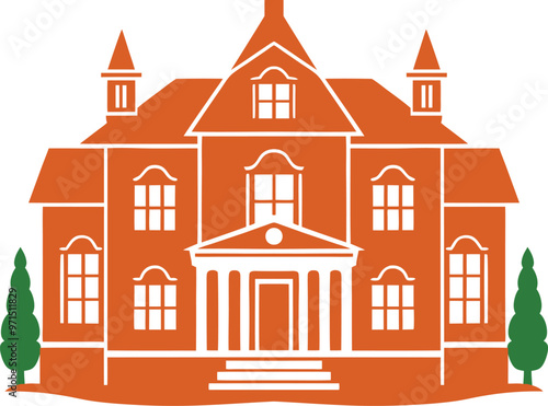 Classic Heritage House Vector illustration