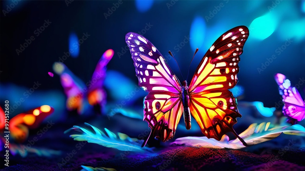 a bright colorful butterfly with neon shades a bright colorful butterfly with neon shades