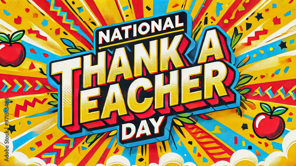National Thank a Teacher Day poster and banner National Thank a Teacher Day poster and banner