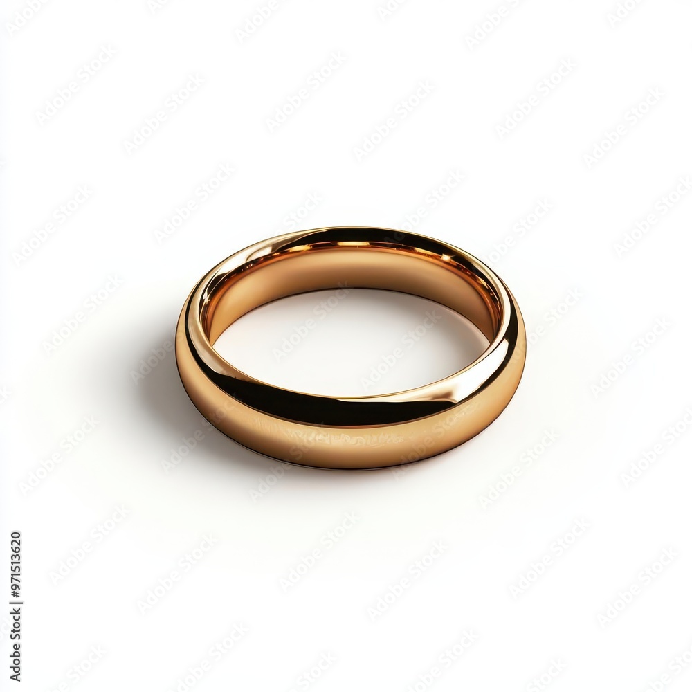 A ring of invisibility, enchanted object, realistic render, shining gold, isolated on white background A ring of invisibility, enchanted object, realistic render, shining gold, isolated on white background
