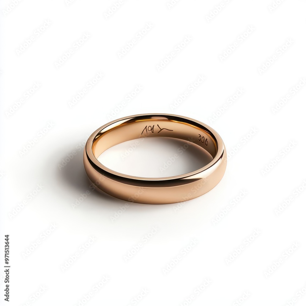 A ring of invisibility, enchanted object, realistic render, shining gold, isolated on white background A ring of invisibility, enchanted object, realistic render, shining gold, isolated on white background
