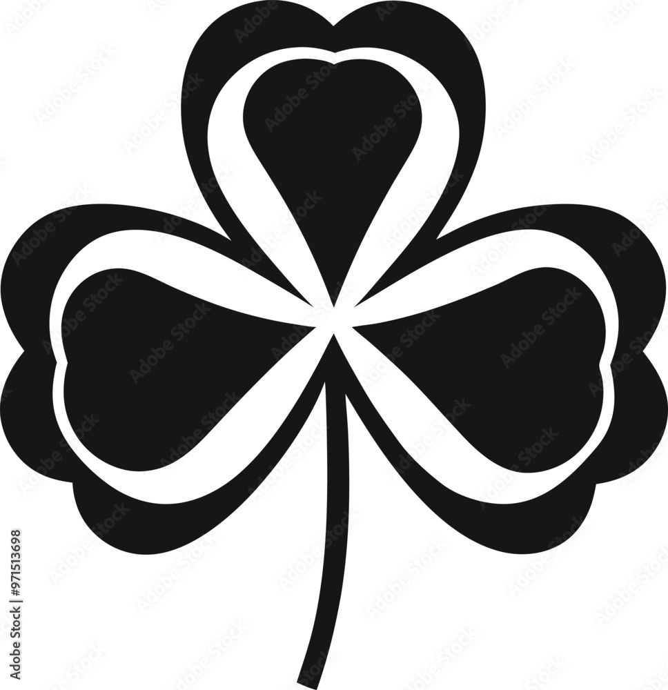 Very Simple Four Leaf Clover Icon Silhouette Vector Style Illustration Very Simple Four Leaf Clover Icon Silhouette Vector Style Illustration