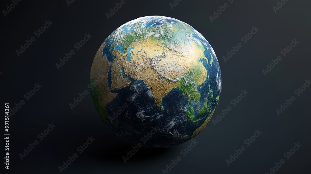 Fototapeta premium A 3D rendering of planet Earth on a black background.