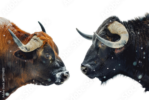 Buffalo Hitting Cow Isolated on Transparent Background in High Definition Image Showing Clear Action and Details Ideal for Stock Photography and Digital Art photo