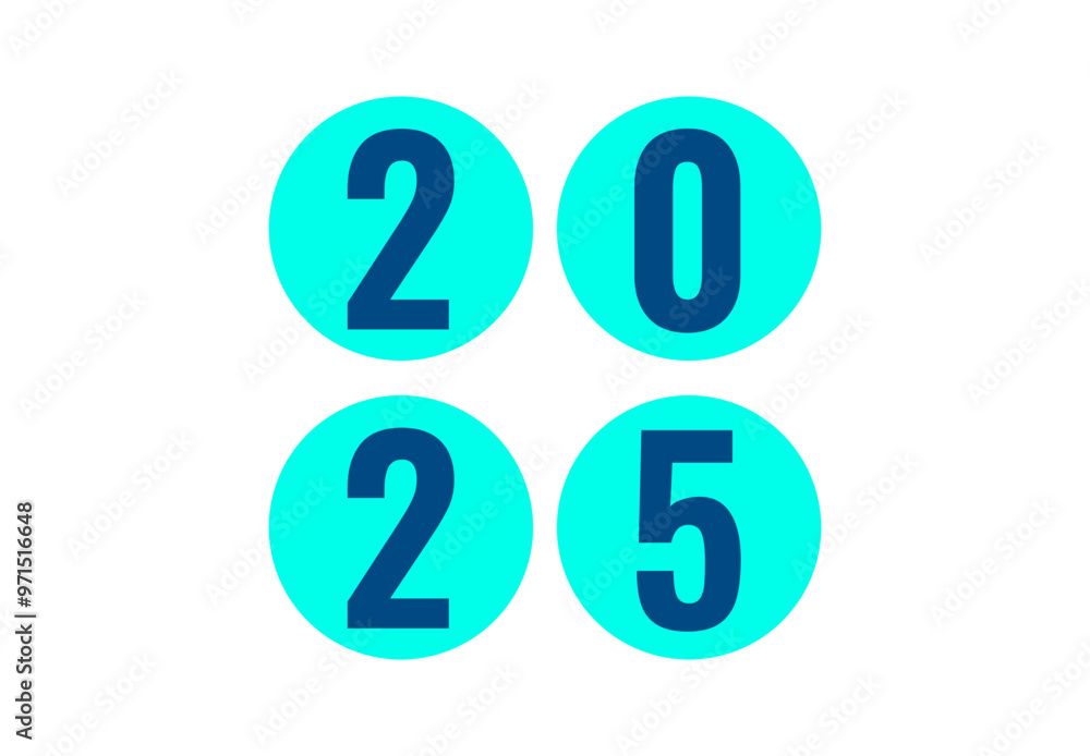 Happy New Year 2025 Elegant Blue Design Abstract Illustration Vector Happy New Year 2025 Elegant Blue Design Abstract Illustration Vector