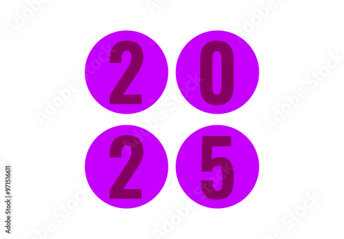 Happy New Year 2025 Elegant Purple Design Abstract Illustration Vector