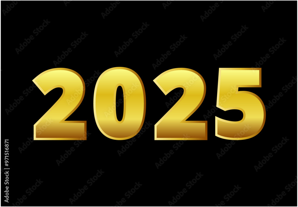 Happy New Year 2025 Gold Typography Elegant Design Abstract Illustration Vector Happy New Year 2025 Gold Typography Elegant Design Abstract Illustration Vector