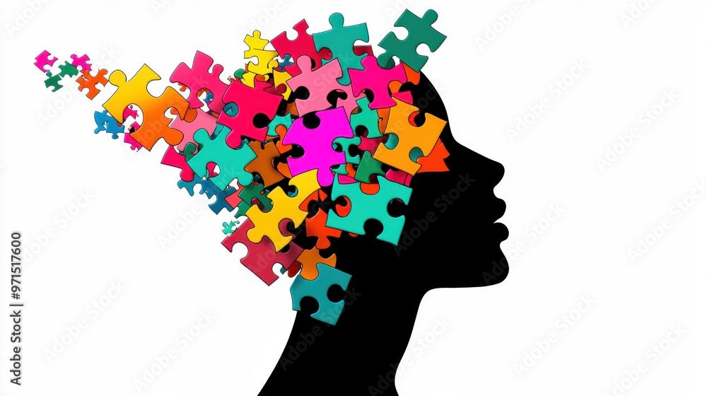 A human silhouette made of puzzle pieces, with new pieces being added in bright colors, representing the continuous personal and professional growth of leadership A human silhouette made of puzzle pieces, with new pieces being added in bright colors, representing the continuous personal and professional growth of leadership