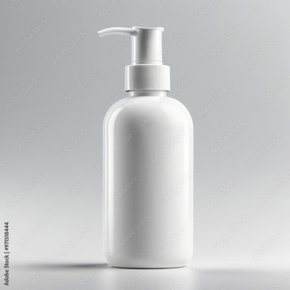 white cosmetic bottle dispenser mockup on a light background, ai white cosmetic bottle dispenser mockup on a light background, ai