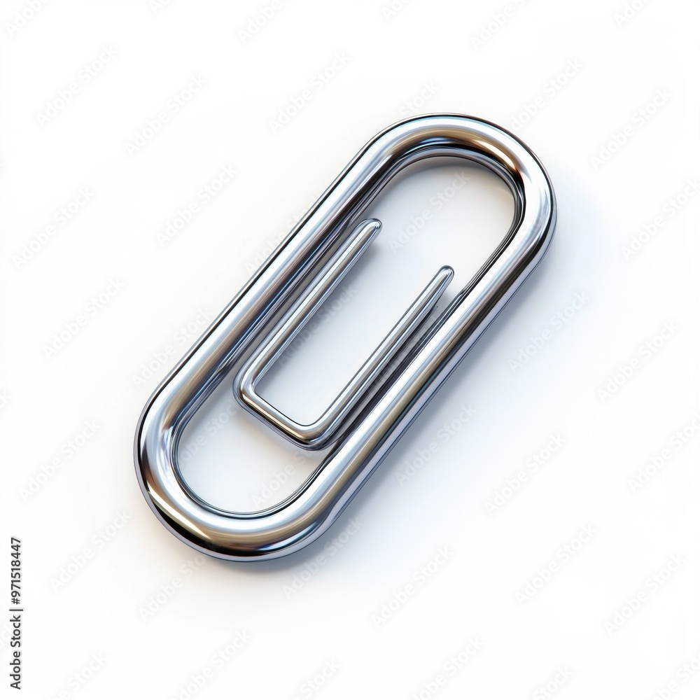 A Metallic Paperclip, 3D render, silver, office, paperclip, 3d, render A Metallic Paperclip, 3D render, silver, office, paperclip, 3d, render