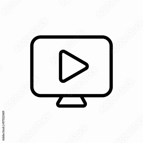 computer play button icon sign vector