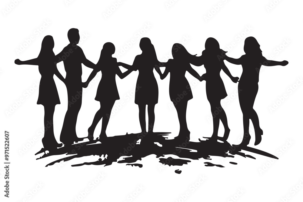 Teamwork silhouette vector illustrations Teamwork silhouette vector illustrations