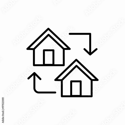 house swap icon sign vector