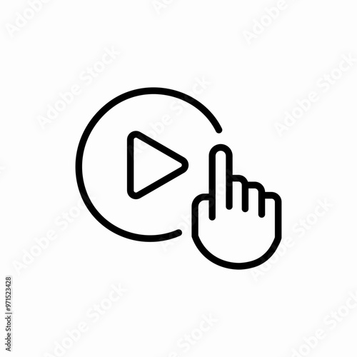 play button tap click icon sign vector