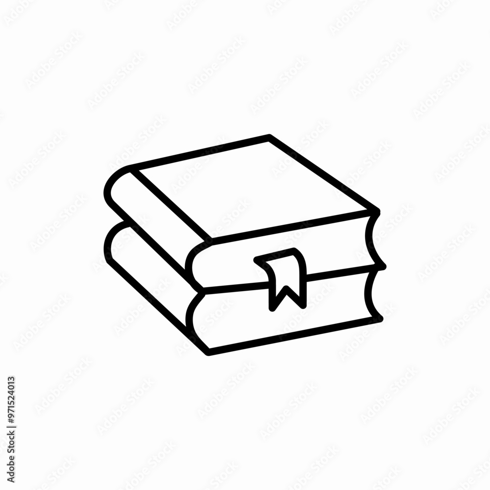Stack of book bookmark icon sign vector Stack of book bookmark icon sign vector