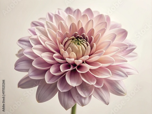 Soft, delicate petals of a mauve-hued flower unfold against a creamy white backdrop, showcasing the subtle, blush-like tones of this captivating color. photo