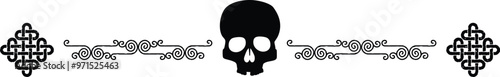 Celtic Header - Curved Lines - Knot Ends - Skull