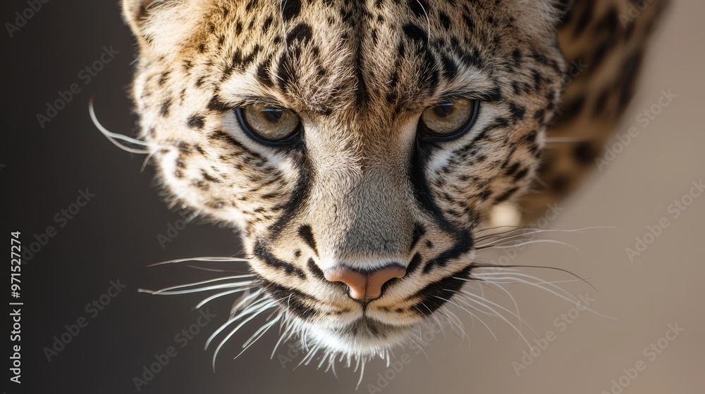 Fototapeta premium A tight shot of a cheetah's visage, its features softly obscured by blur