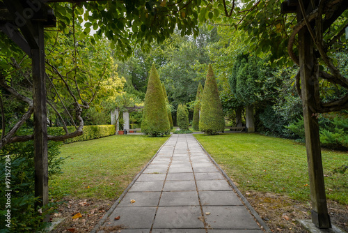 Photography pathway in the british botanical garden of Bratislava