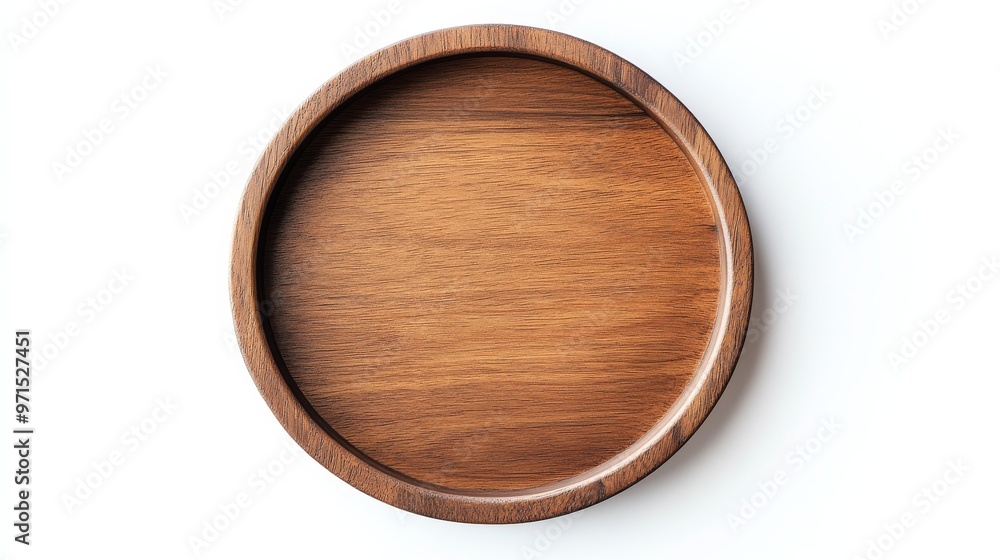 Top View of a Wooden Round Tray, wood , tray , surface Top View of a Wooden Round Tray, wood , tray , surface