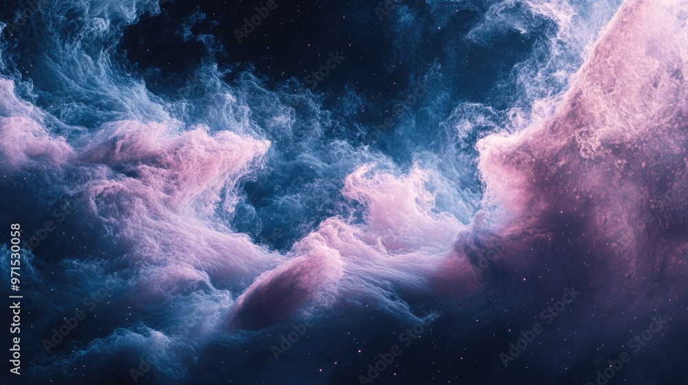 Fototapeta premium Cloudy Night Sky with Stars