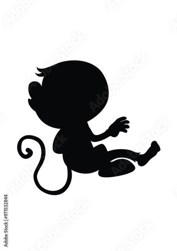 Silhouette of a monkey